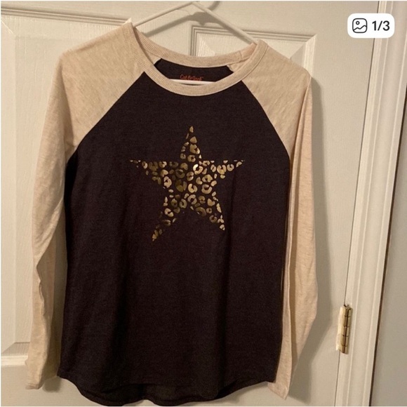 Cat & Jack Other - Girls Star print long sleeve tee Sz XL